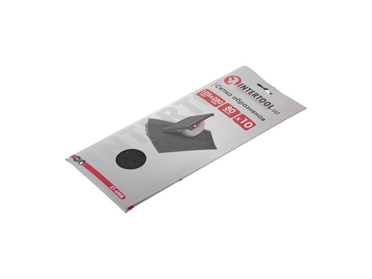 Сітка абразивна, 105 x 280 мм, К80, 10 шт. INTERTOOL KT-6008 