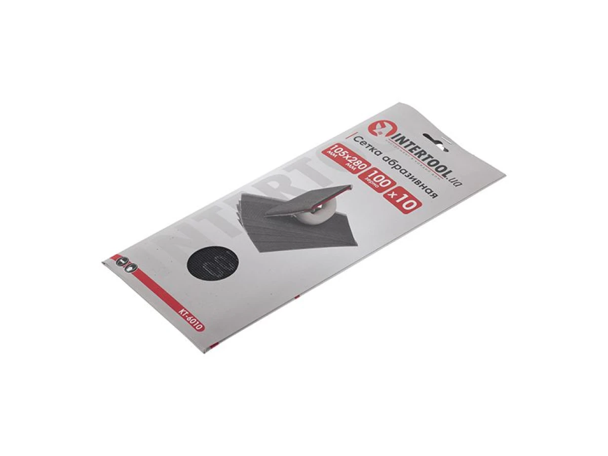 Сітка абразивна, 105 x 280 мм, К100, 10 шт. INTERTOOL KT-6010 