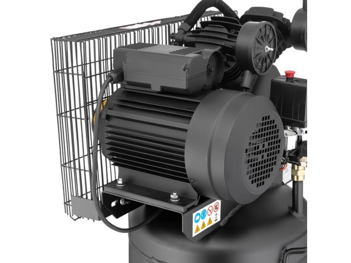 Компресор 100 л, вертикальний, 3 кВт, 220 В, 10 aтм, 500 л/хв. 2 циліндри INTERTOOL PT-0017 