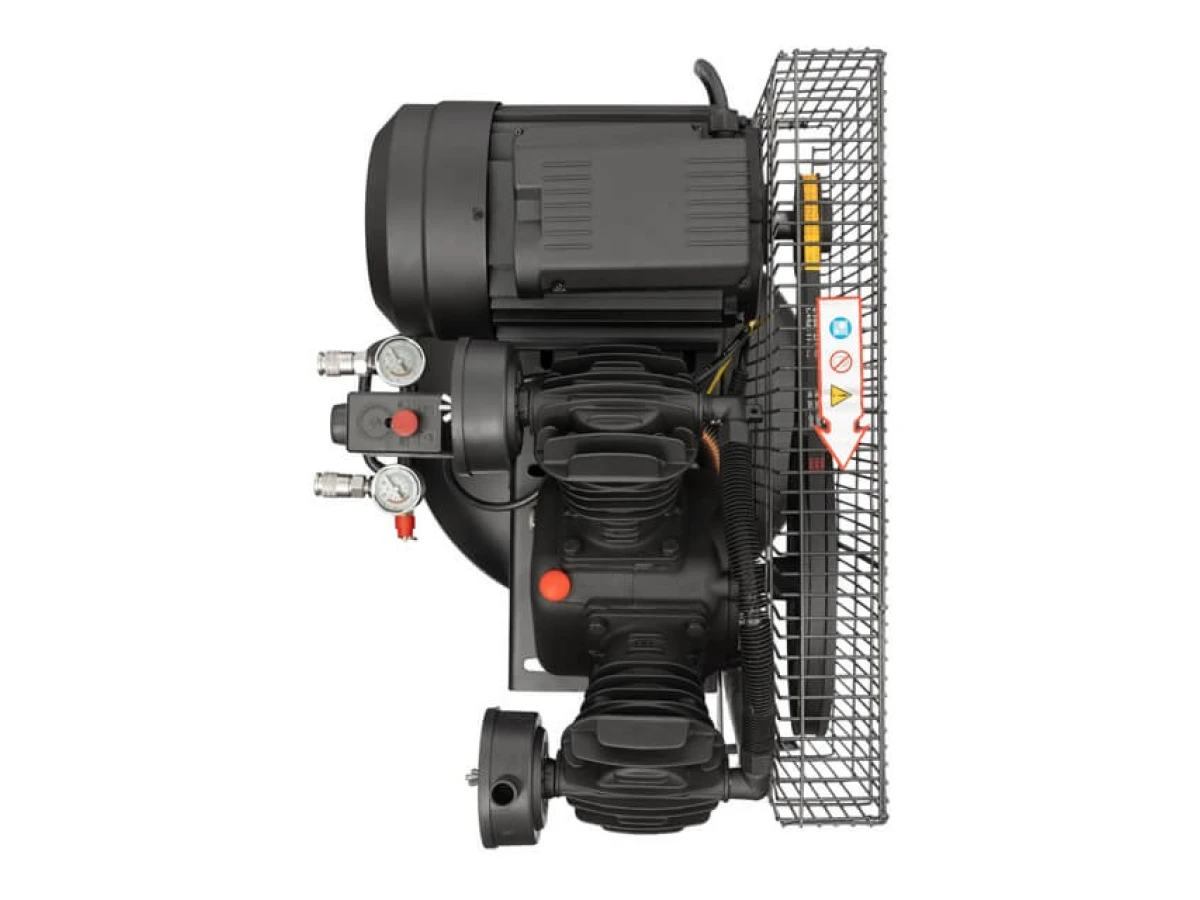 Компресор 100 л, вертикальний, 3 кВт, 220 В, 10 aтм, 500 л/хв. 2 циліндри INTERTOOL PT-0017 