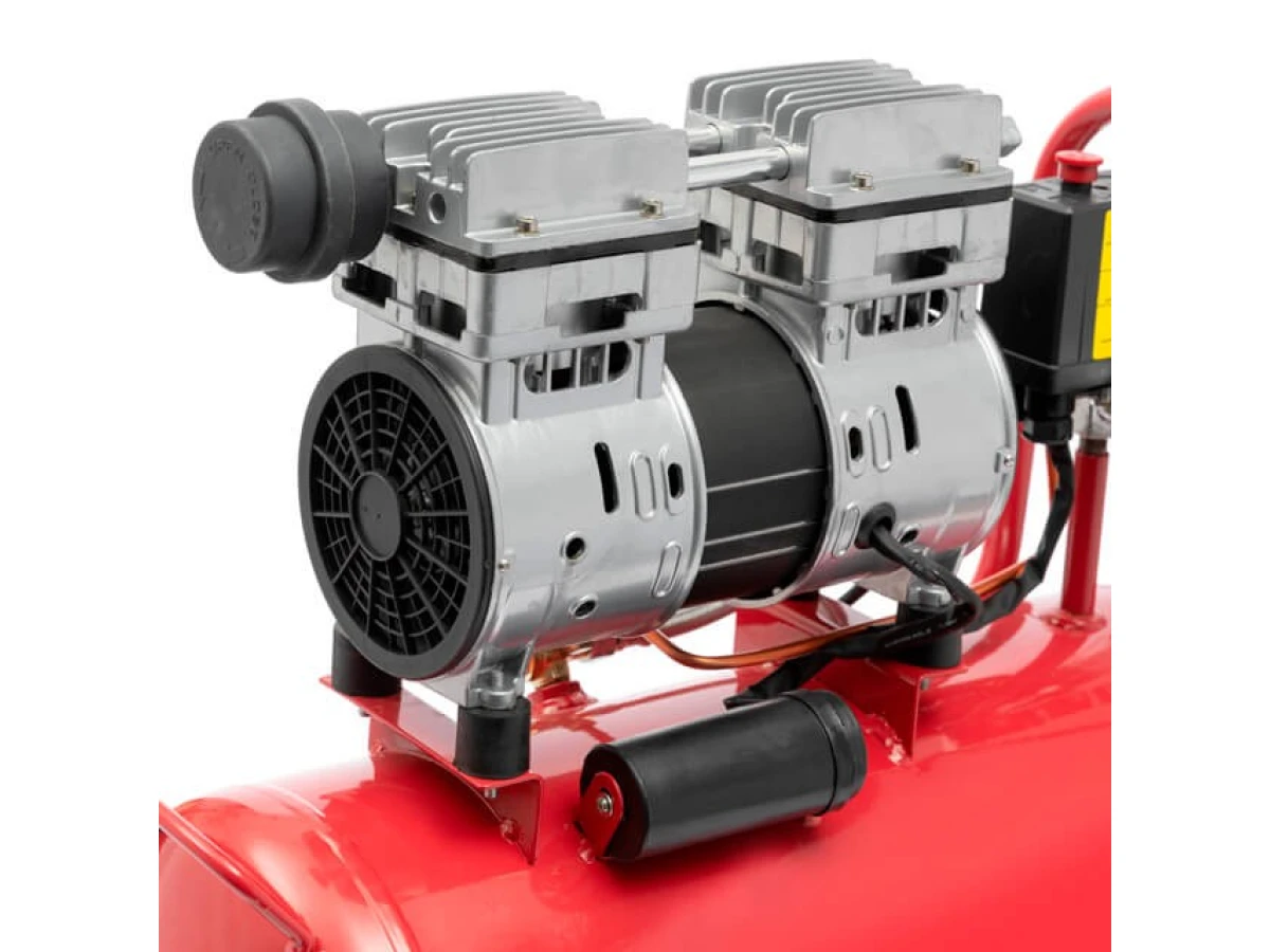 Компресор 24 л, 0.75 кВт, 220 В, 8 aтм, 145 л/хв., малошумний, безмасляний, 2 циліндри INTERTOOL PT-0022 