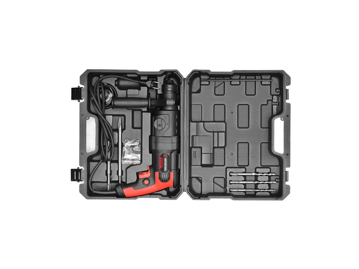 Перфоратор 1000 Вт, 3.5 Дж, 0-1100 об/мин, 0-4700 уд/мин, 3 режима, SDS plus INTERTOOL WT-0156 