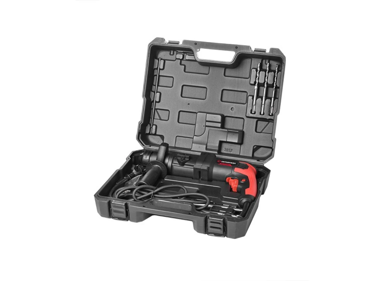 Перфоратор 1000 Вт, 3.5 Дж, 0-1100 об/мин, 0-4700 уд/мин, 3 режима, SDS plus INTERTOOL WT-0156 