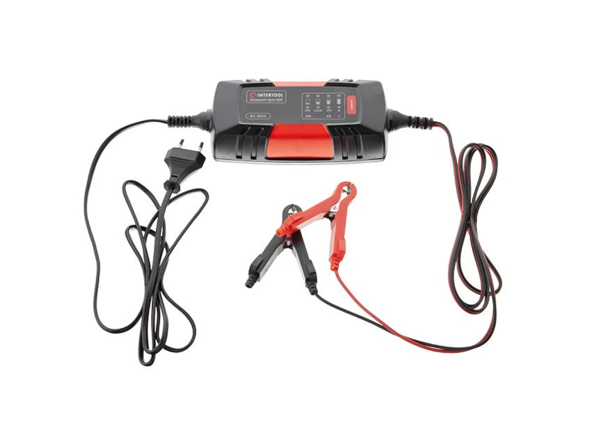 Зарядное устройство 6/12В, 2А, 230В, максимальная емкость заряжаемого аккумулятора 1.2-60 а/ч INTERTOOL AT-3022 