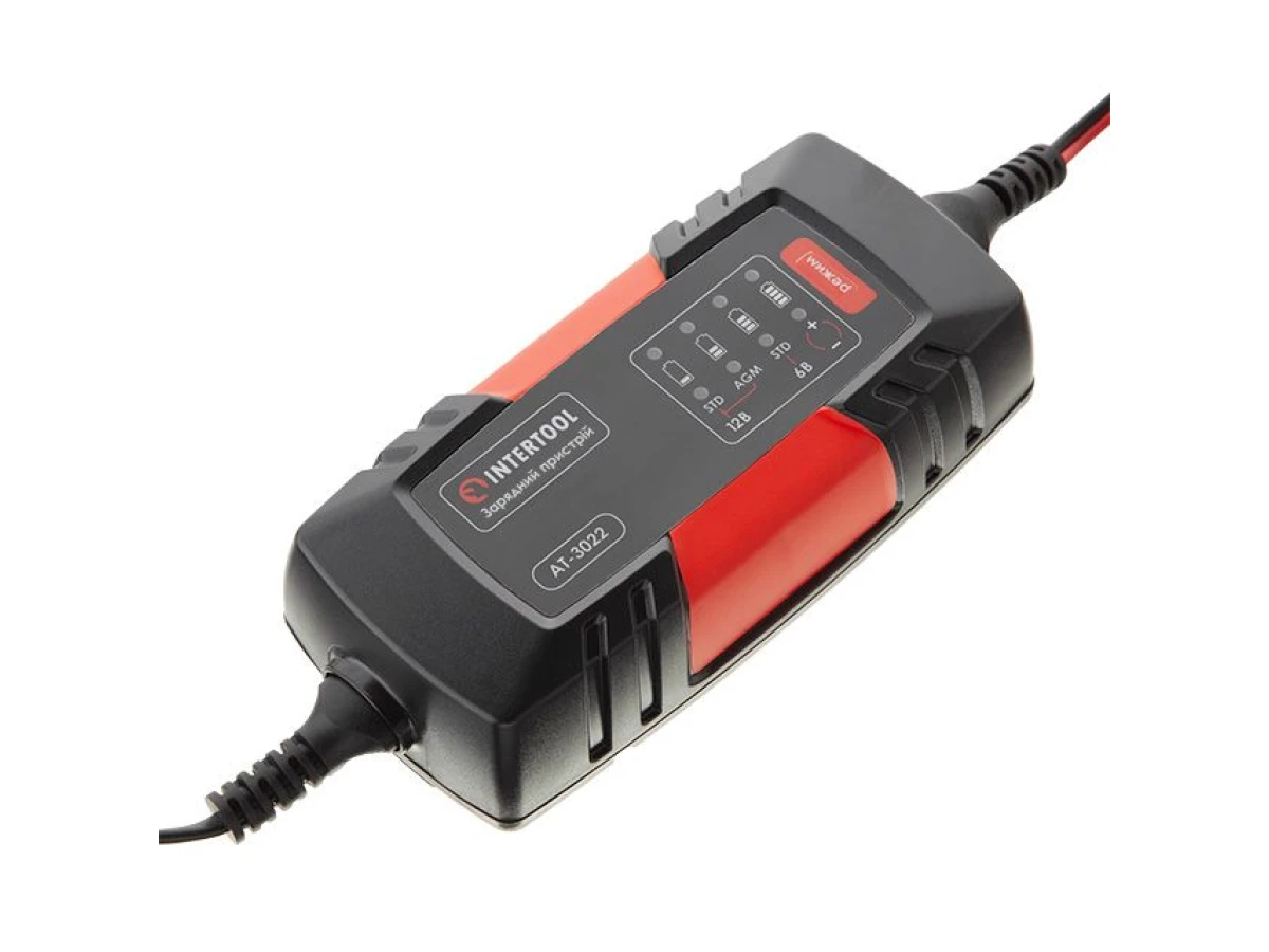 Зарядное устройство 6/12В, 2А, 230В, максимальная емкость заряжаемого аккумулятора 1.2-60 а/ч INTERTOOL AT-3022 