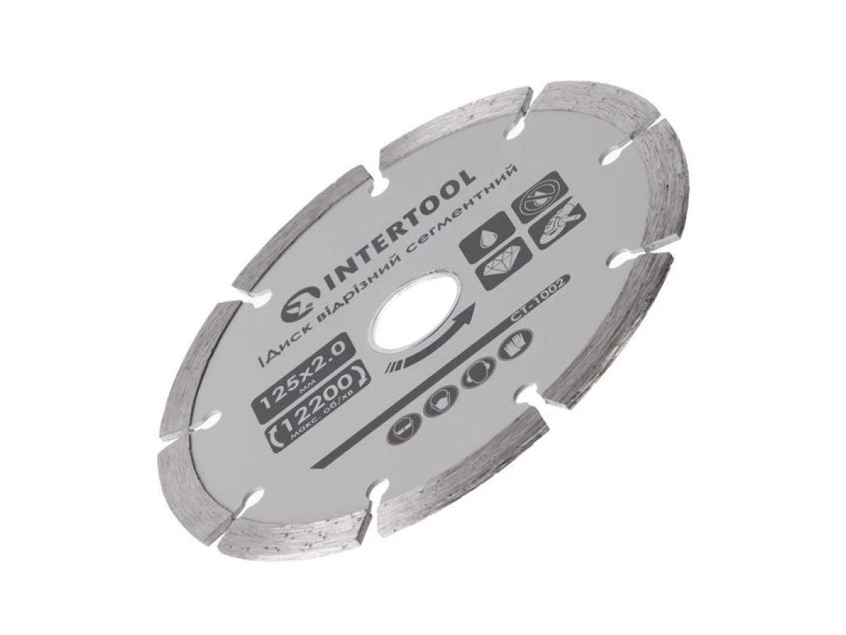 Диск відрізний сегментний алмазний, 125мм, 16-18% INTERTOOL CT-1002 