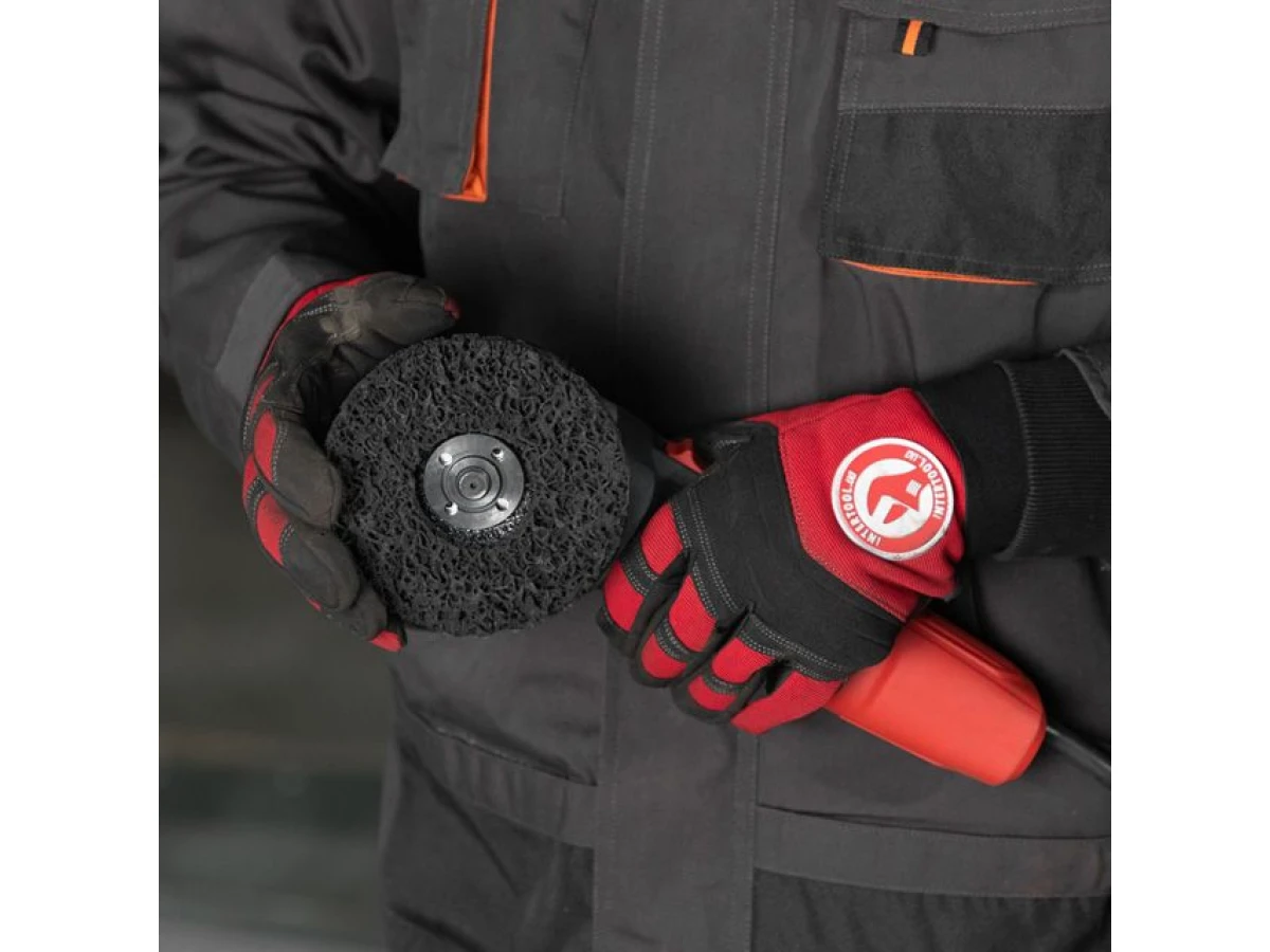 Диск зачистний із спіненого абразиву чорний 125*22,2*13 мм, P46, T27 INTERTOOL BT-0602 