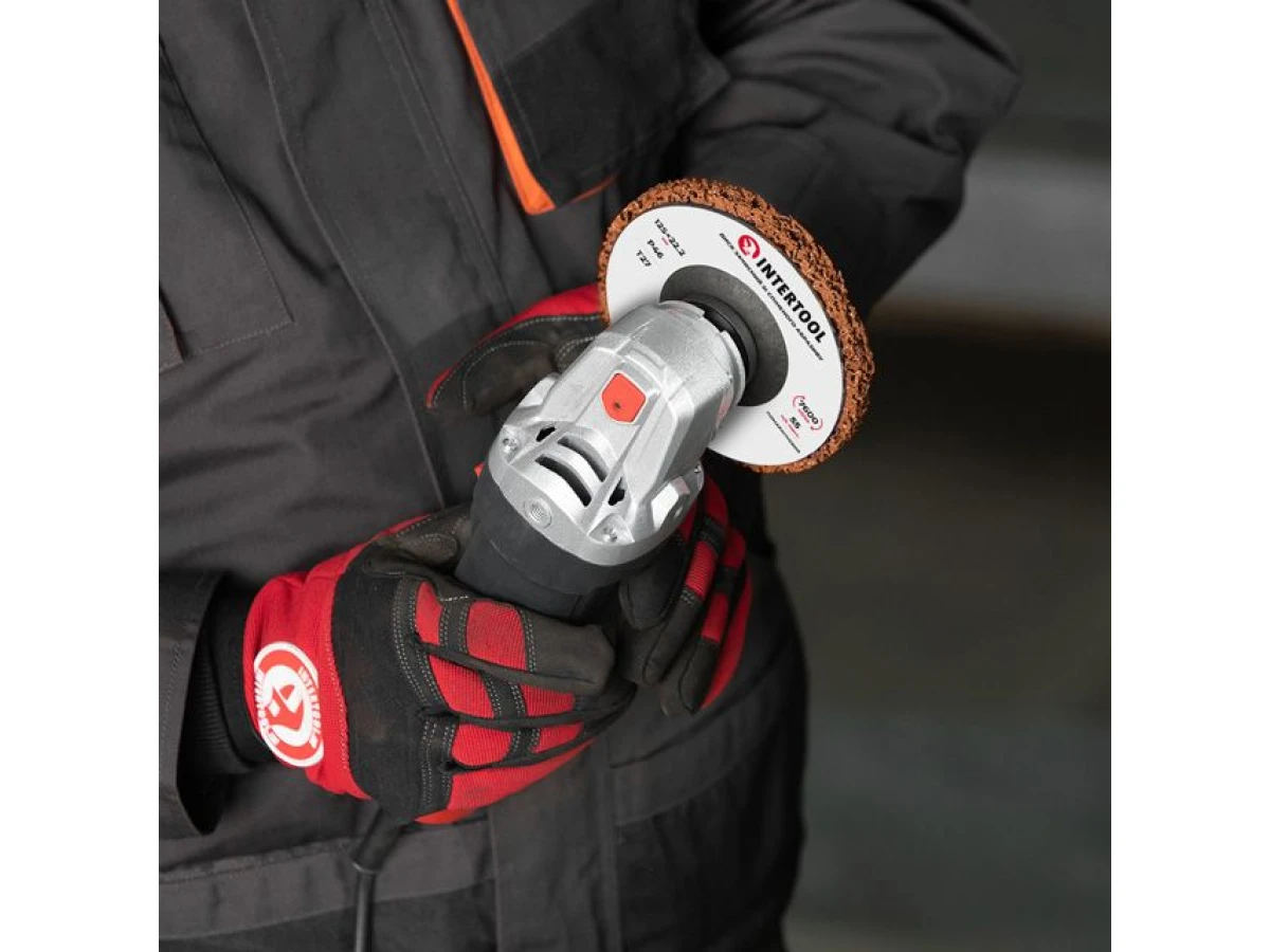 Диск зачистний із спіненого абразиву помаранчевий 125*22,2*13 мм, P46, T27 INTERTOOL BT-0605 