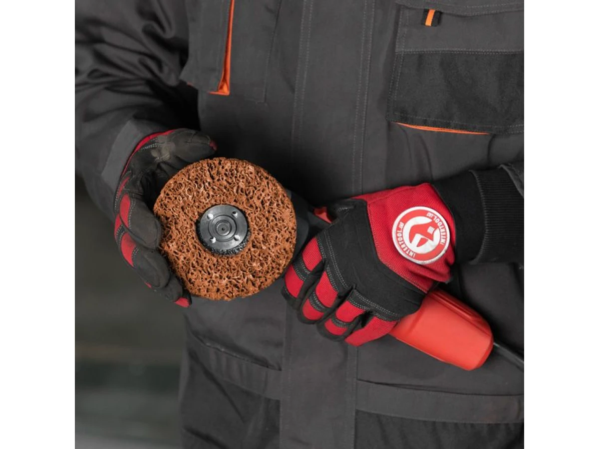 Диск зачистний із спіненого абразиву помаранчевий 125*22,2*13 мм, P46, T27 INTERTOOL BT-0605 