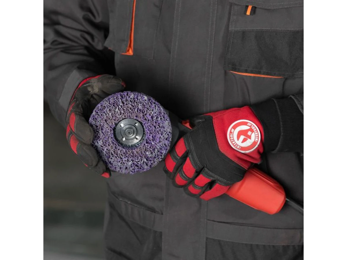 Диск зачистний із спіненого абразиву фіолетовий 125*22,2*13 мм, P46, T27 INTERTOOL BT-0603 