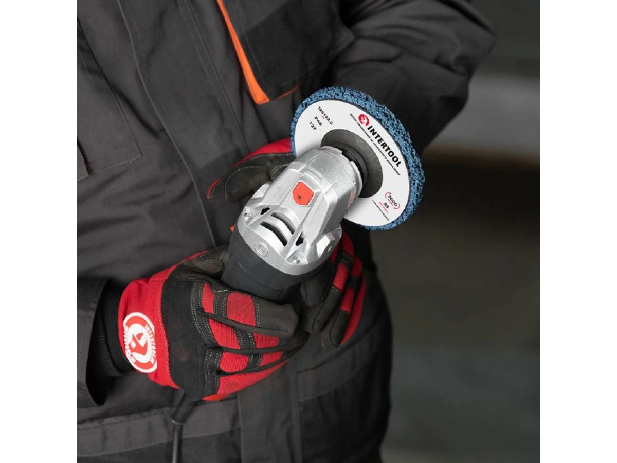 Диск зачистний із спіненого абразиву блакитний 125*22,2*13 мм, P46, T27 INTERTOOL BT-0604 