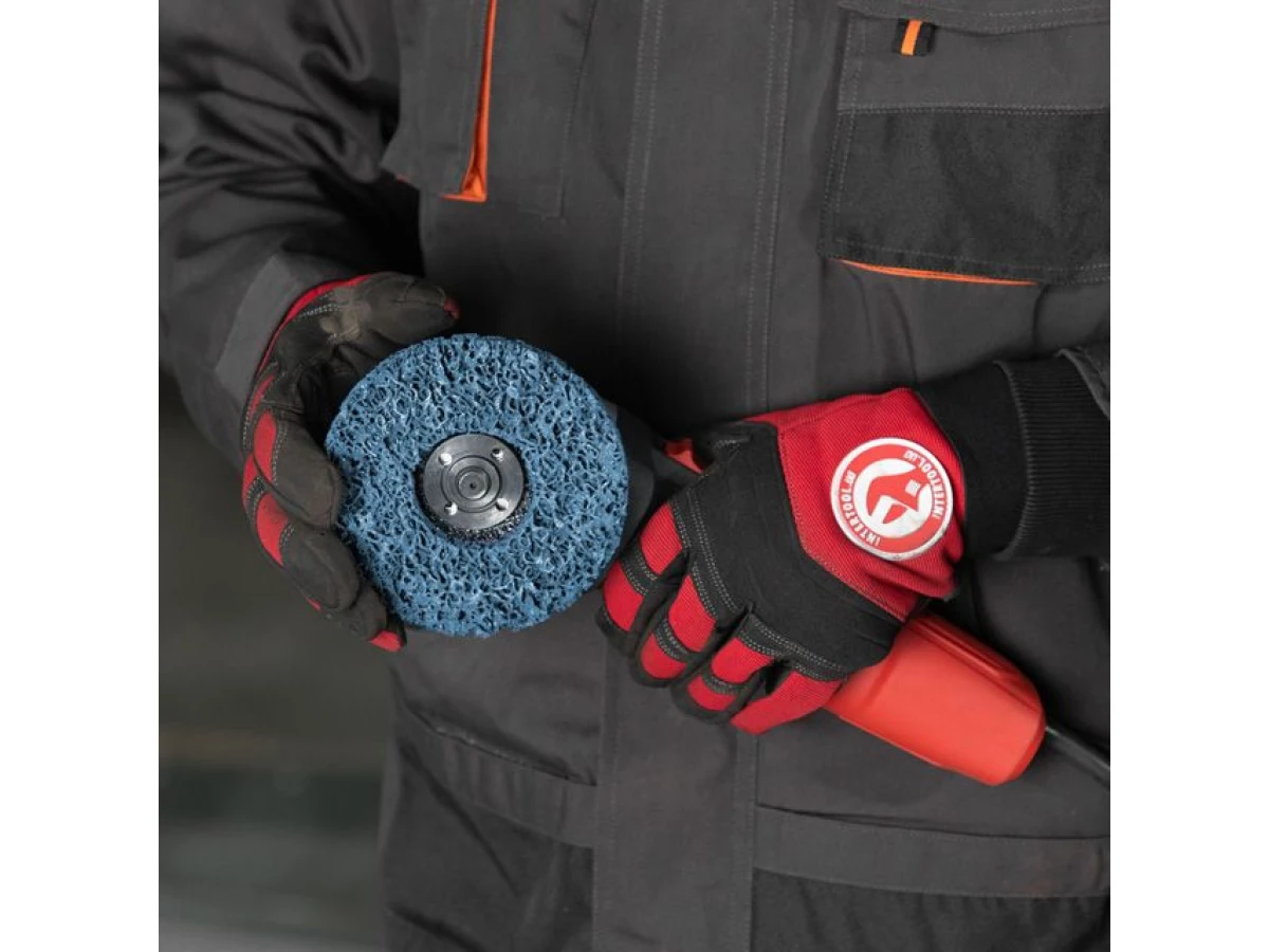 Диск зачистний із спіненого абразиву блакитний 125*22,2*13 мм, P46, T27 INTERTOOL BT-0604 