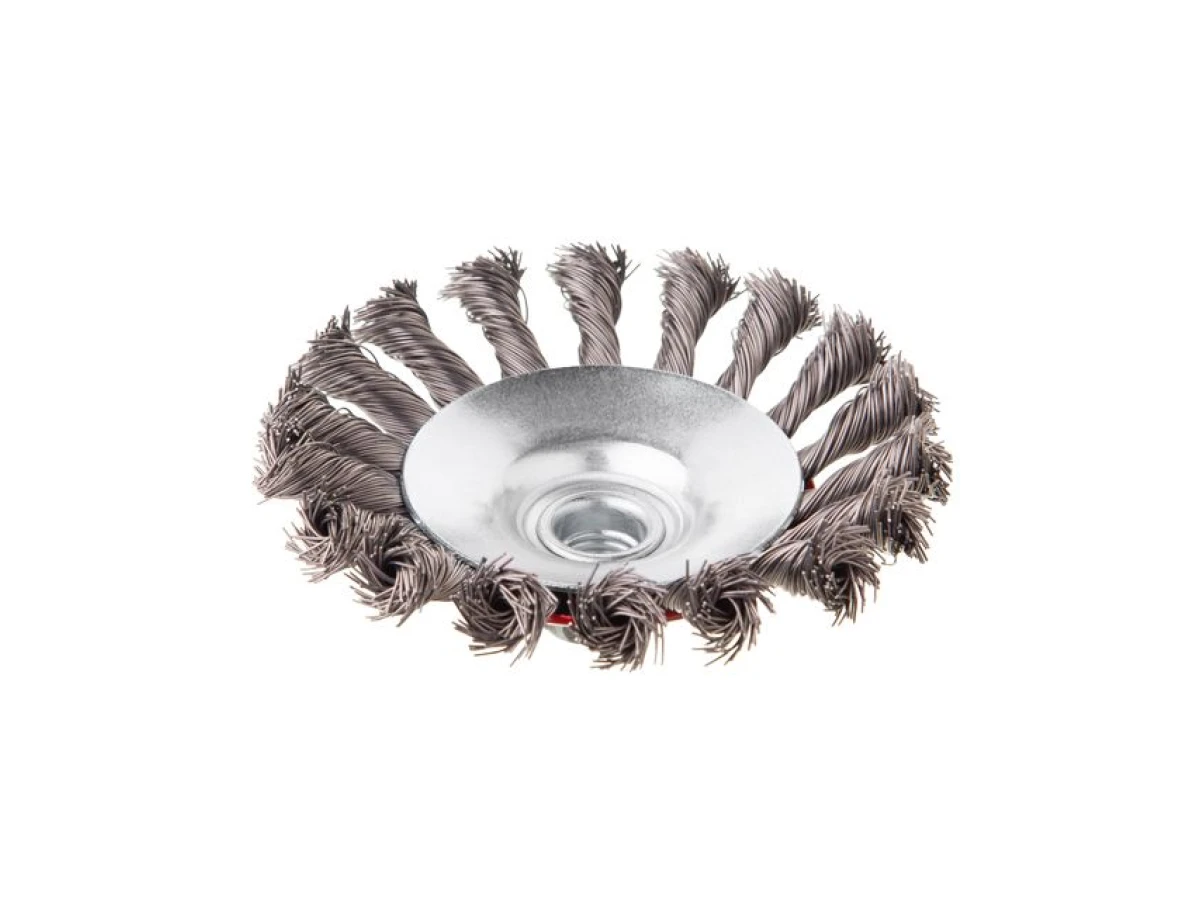 Щітка конусна 115 мм, для КШМ, М14 (пучки крученого дроту) INTERTOOL BT-4115 