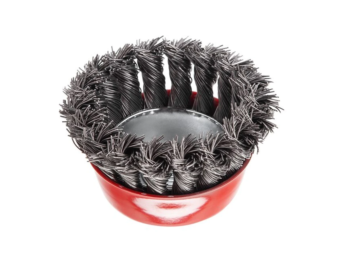 Щітка чашкова 75 мм, для КШМ, М14 (пучки крученого дроту) INTERTOOL BT-2075 