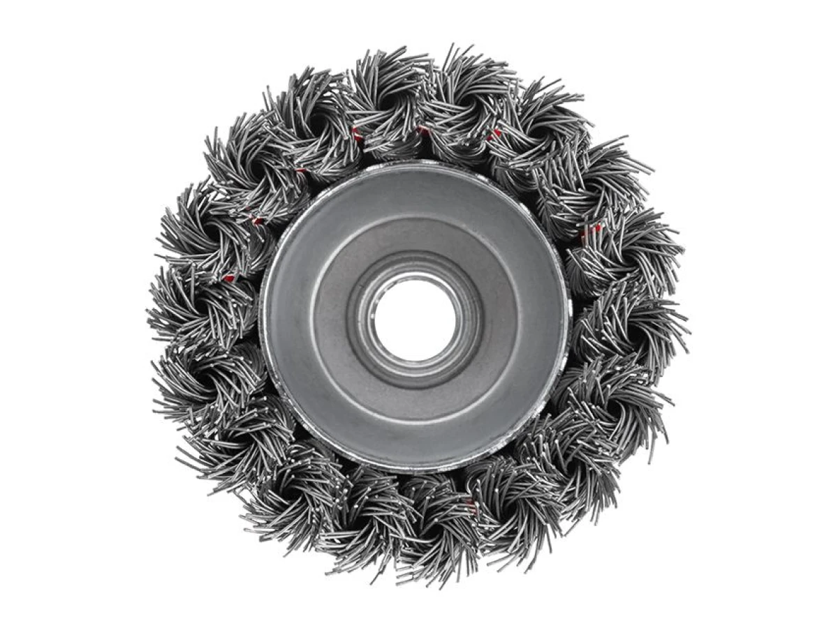 Щітка чашкова 75 мм, для КШМ, М14 (пучки крученого дроту) INTERTOOL BT-2075 