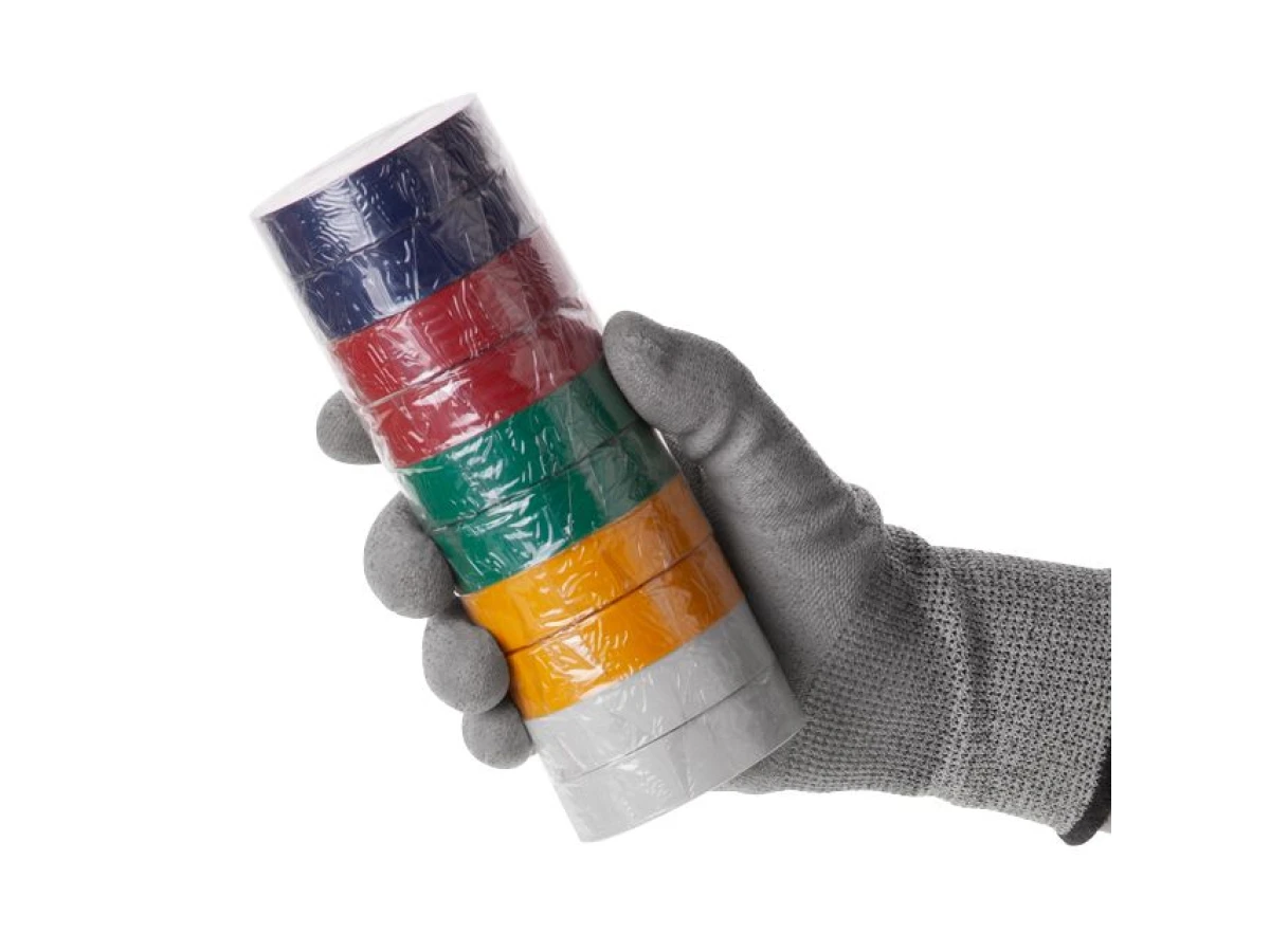 Стрічка ізоляційна, 17 мм * 10 м * 0,15 мм, кольорова (уп. 10 шт) INTERTOOL IT-0014 