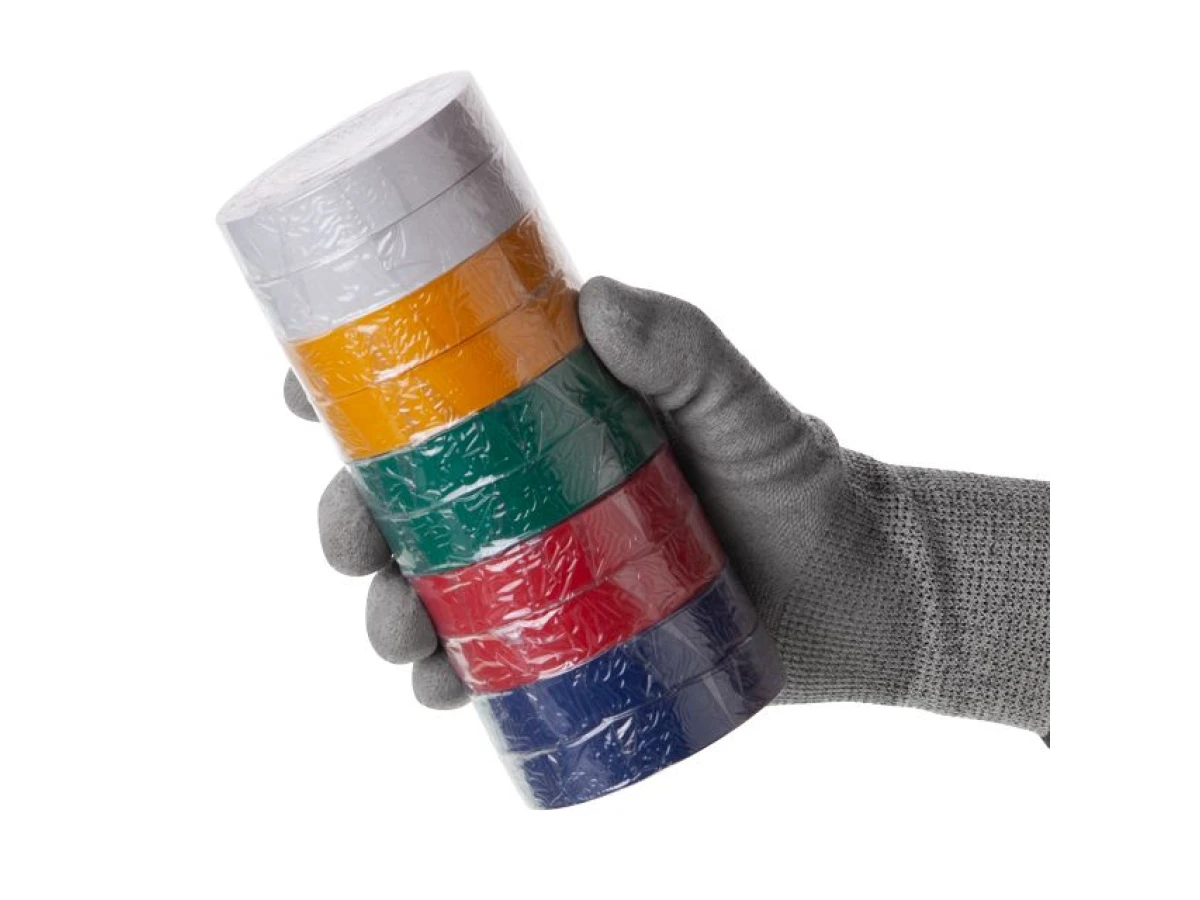 Стрічка ізоляційна, 17 мм * 20 м * 0.15 мм, кольорова (уп. 10 шт) INTERTOOL IT-0024 