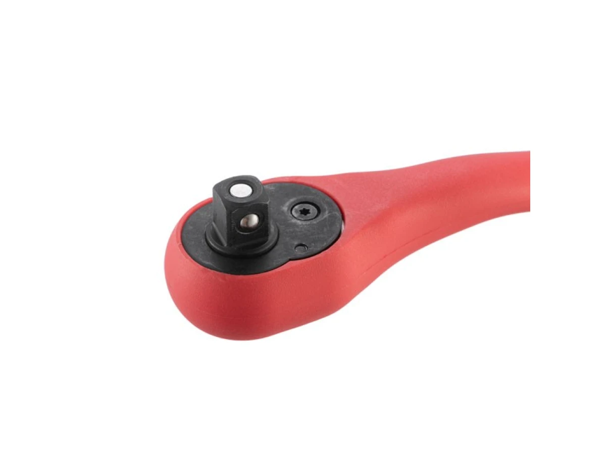 Рукоятка з храповим механізмом на 72 зубця 3/8" вигнута CrV (професійна) INTERTOOL HT-2108 