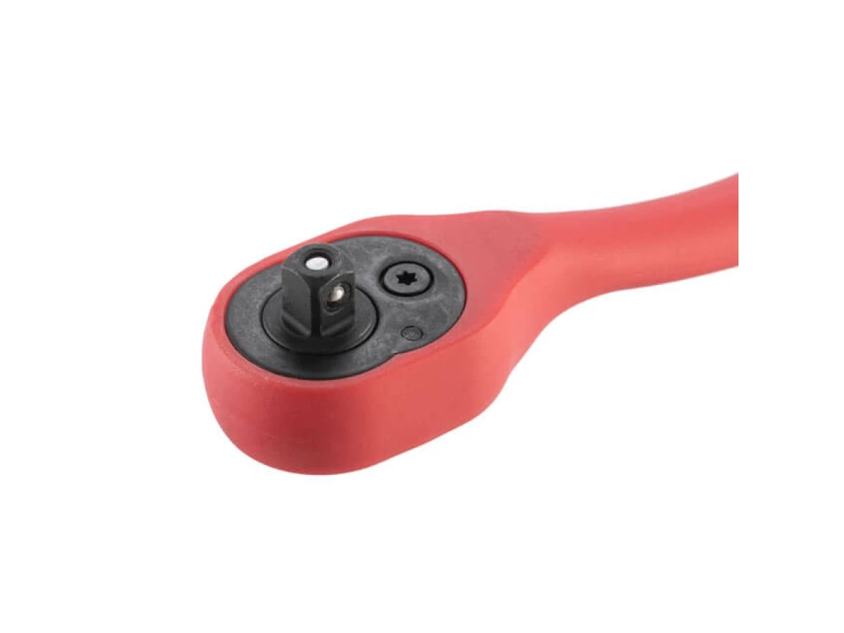 Рукоятка з храповим механізмом на 72 зубця 1/4" вигнута CrV (професійна) INTERTOOL HT-2107 