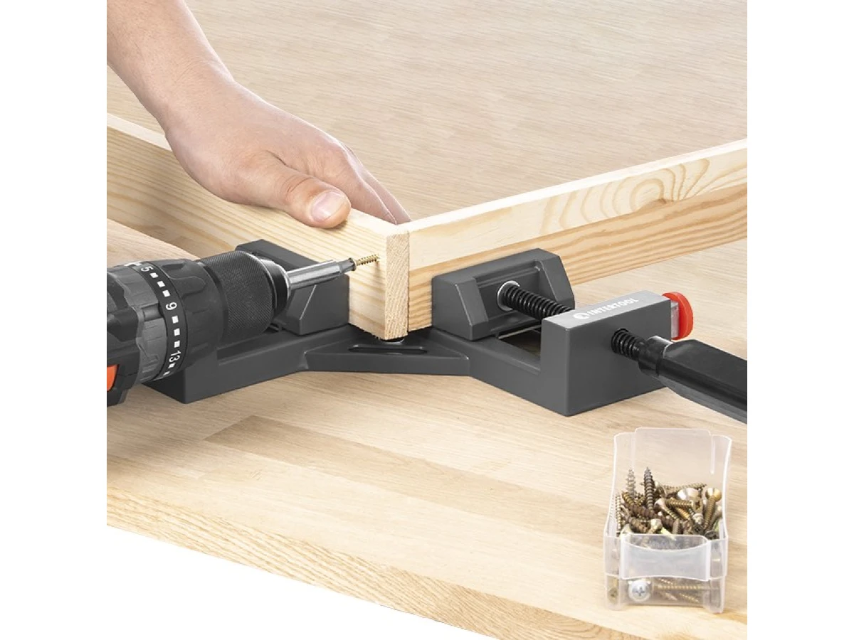 Струбцина кутова 90 градусів, ширина захвату 65 мм, система швидкої фіксації INTERTOOL HT-6042 