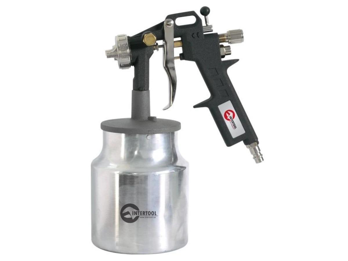Фарбопульт пневматичний HP, форсунка 1.5 мм, нижній металевий бачок 1000 мл, 5 бар INTERTOOL PT-0211 