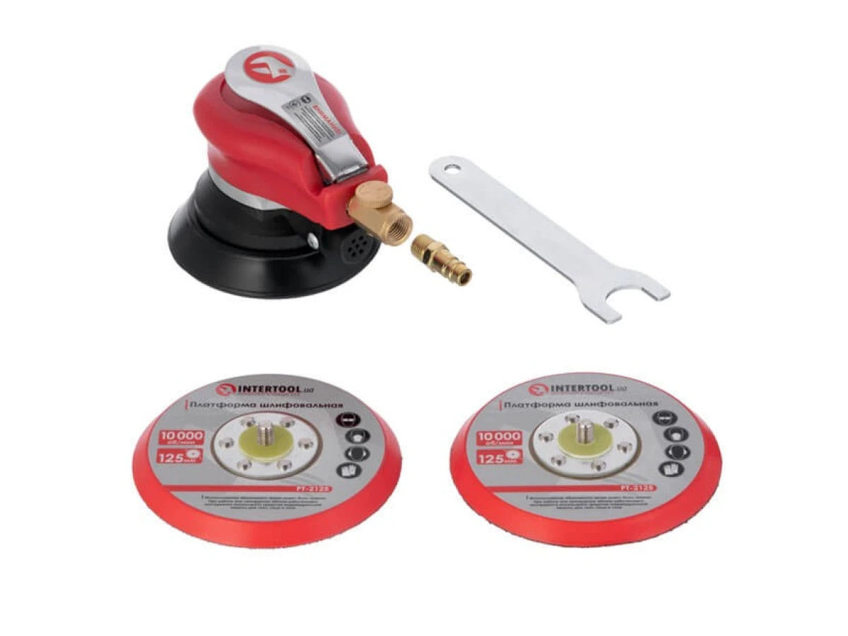 Шліфмашина пневматична ексцентрикова для оздоблювальних робіт INTERTOOL PT-1006 