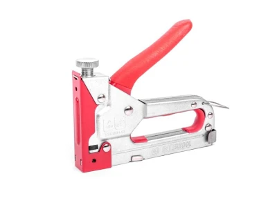 Пістолет скобозабивний механічний, скоба 11.3 x 0.7 x 4.0 - 14.0 мм, з прогумованою рукояткою (сталевий корпус) INTERTOOL RT-0102