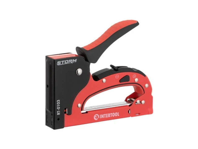 Степлер будівельний під скобу 11.3*0.70*4-14 мм INTERTOOL RT-0103 