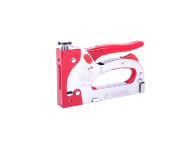 Пістолет скобозабивний механічний, скоба 11.3 x 0.7 x 4.0 - 14.0 мм, прогумована рукоятка (сталевий корпус) INTERTOOL RT-0201