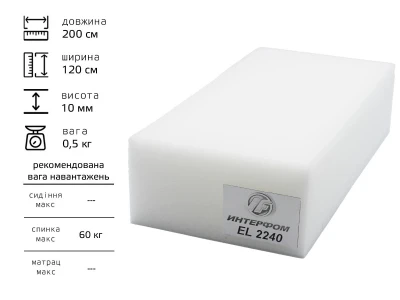 Поролон листовий 2240 (10мм*1.2м*2м)