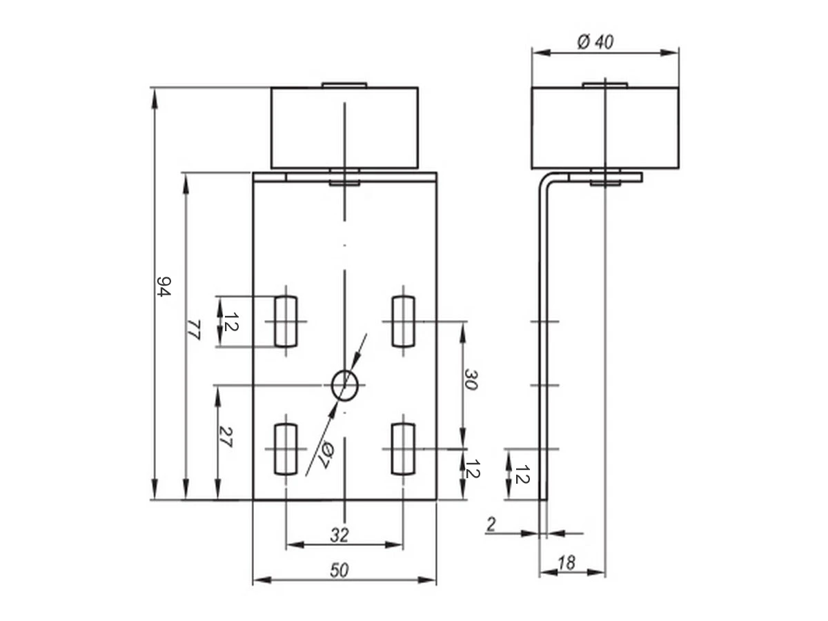 Ролик меблевий К-254 (пластик) 