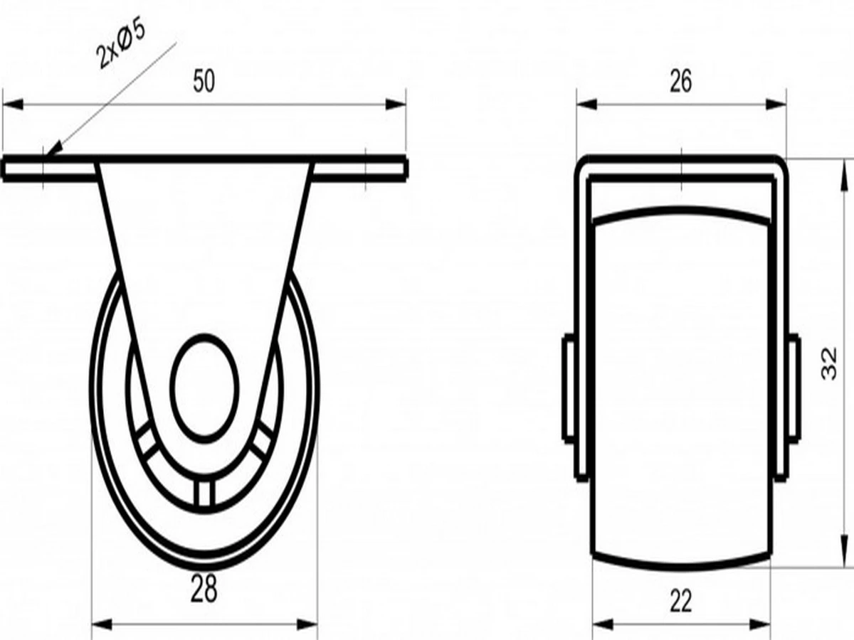 Ролик мебельный К-251 В (резина) 
