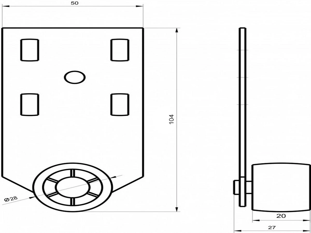 Ролик меблевий К-255 А (пластик) 