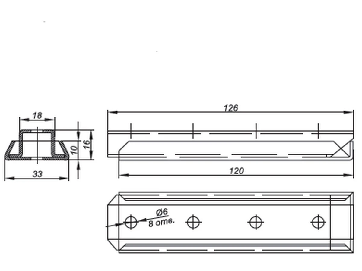 Зачіп меблевий ОР 320 83 (рейка) 