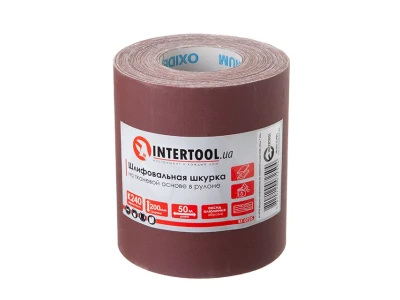 Шлифовальная шкурка на тканевой основе К80, 20 cм x 50 м INTERTOOL BT-0718