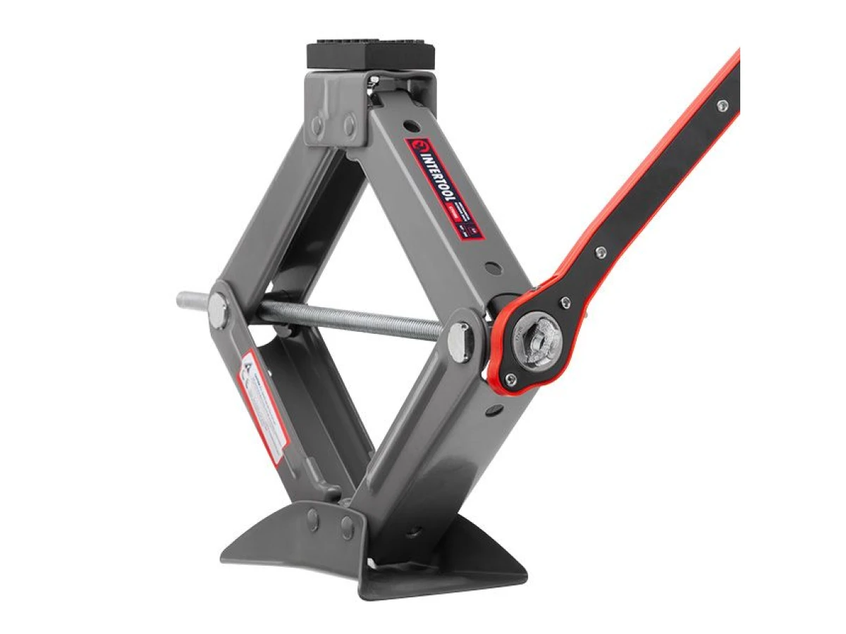 Домкрат механический ромбовидный 2т. с трещеткой, резиновый упор INTERTOOL GT0185 