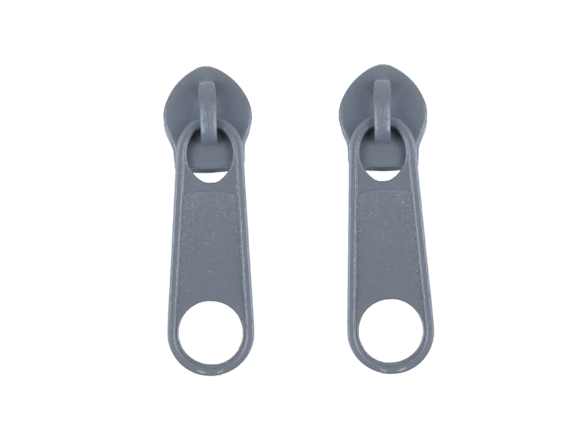 Бігунок для блискавки №5 сiрий 