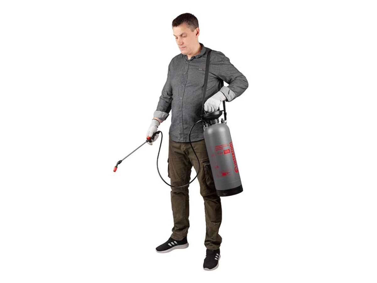 Обприскувач 10 л., 2 сопла (латунь+пластик), насос з нержавіючої сталі INTERTOOL FT-9007 