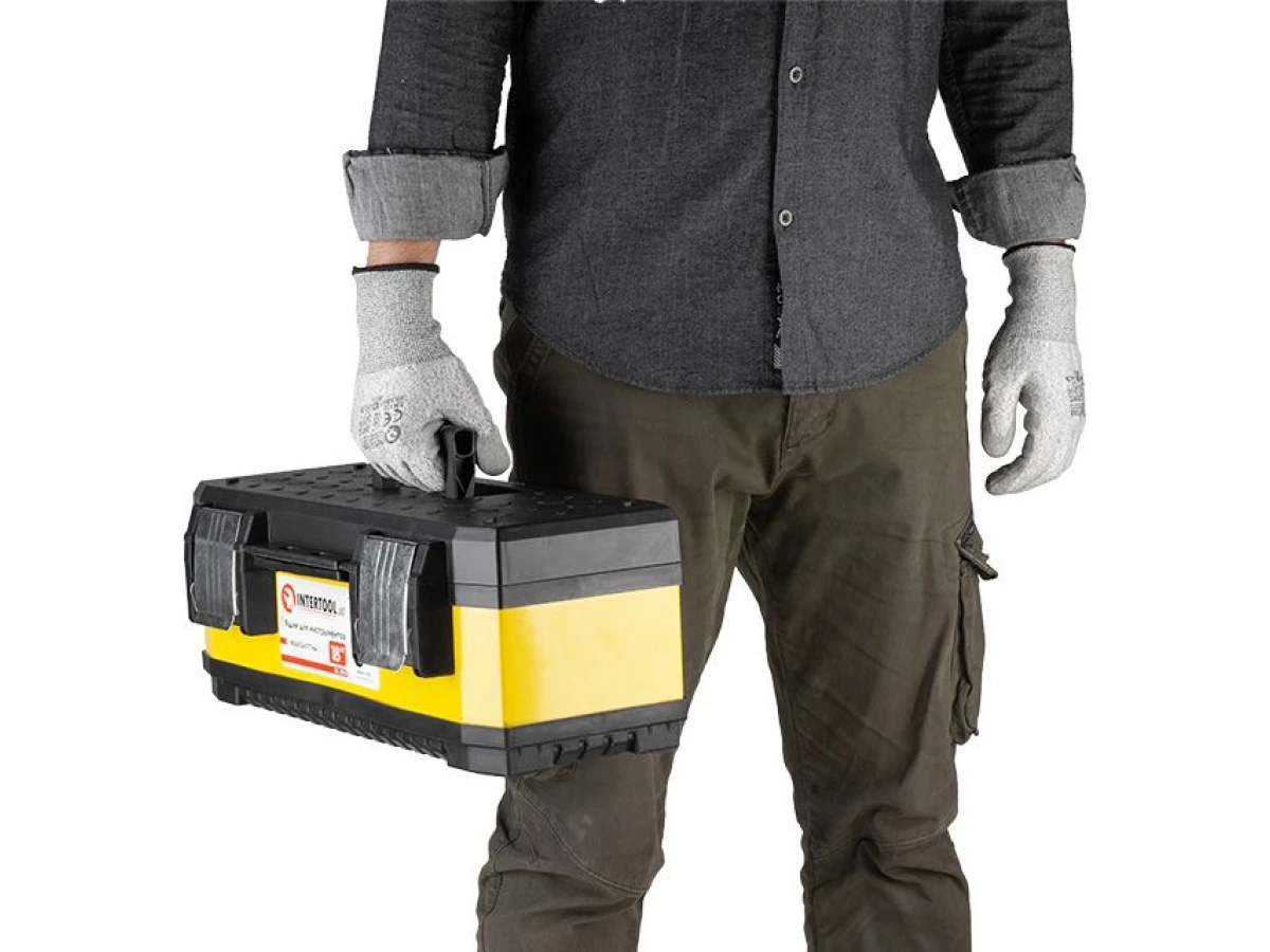 Ящик для инструментов, с металлическими замками, 18" 462*212*177 мм INTERTOOL BX-2018 