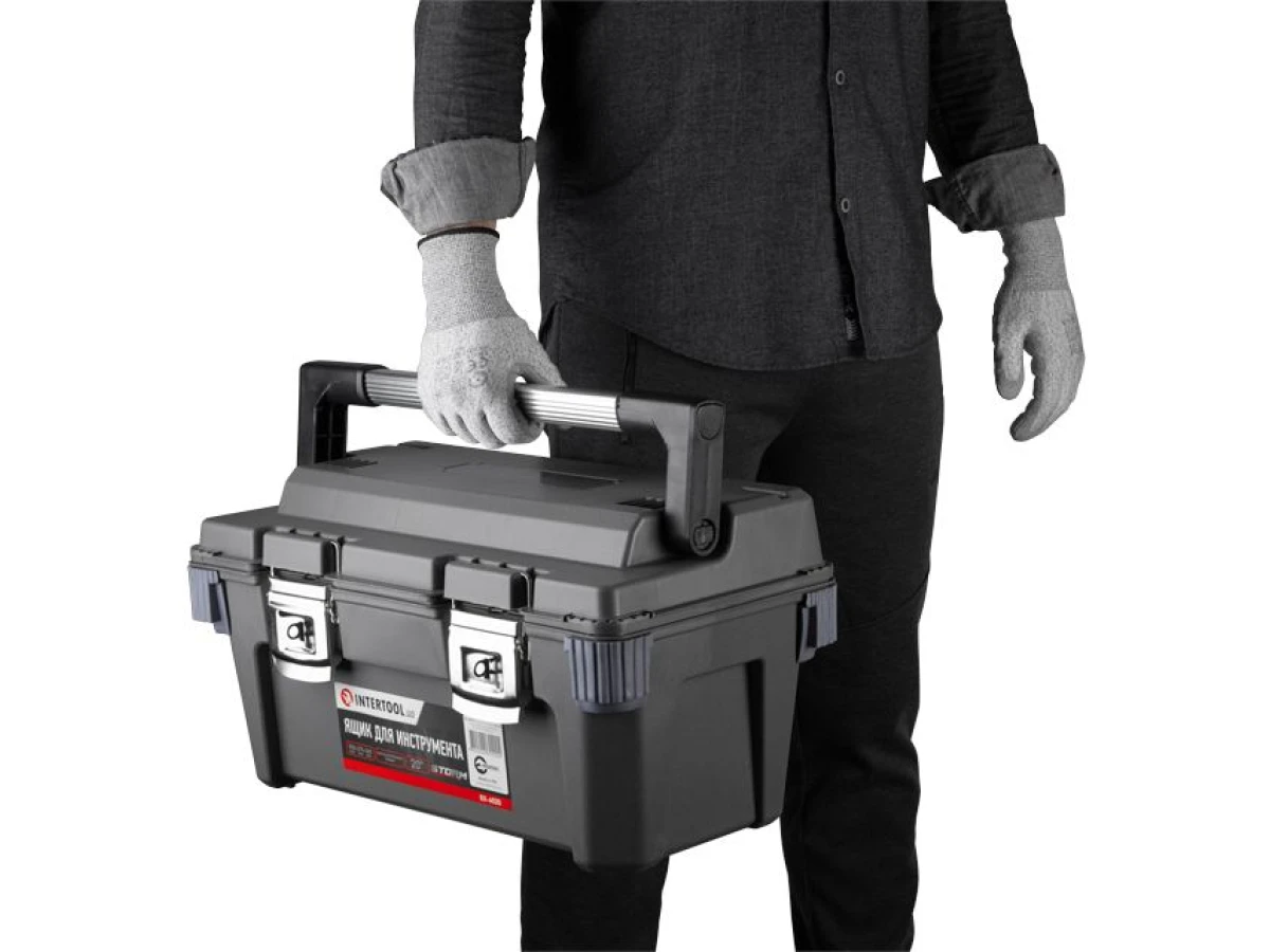 Ящик для инструментів з металевими замками 20" 500*275*265 мм INTERTOOL BX-6020 