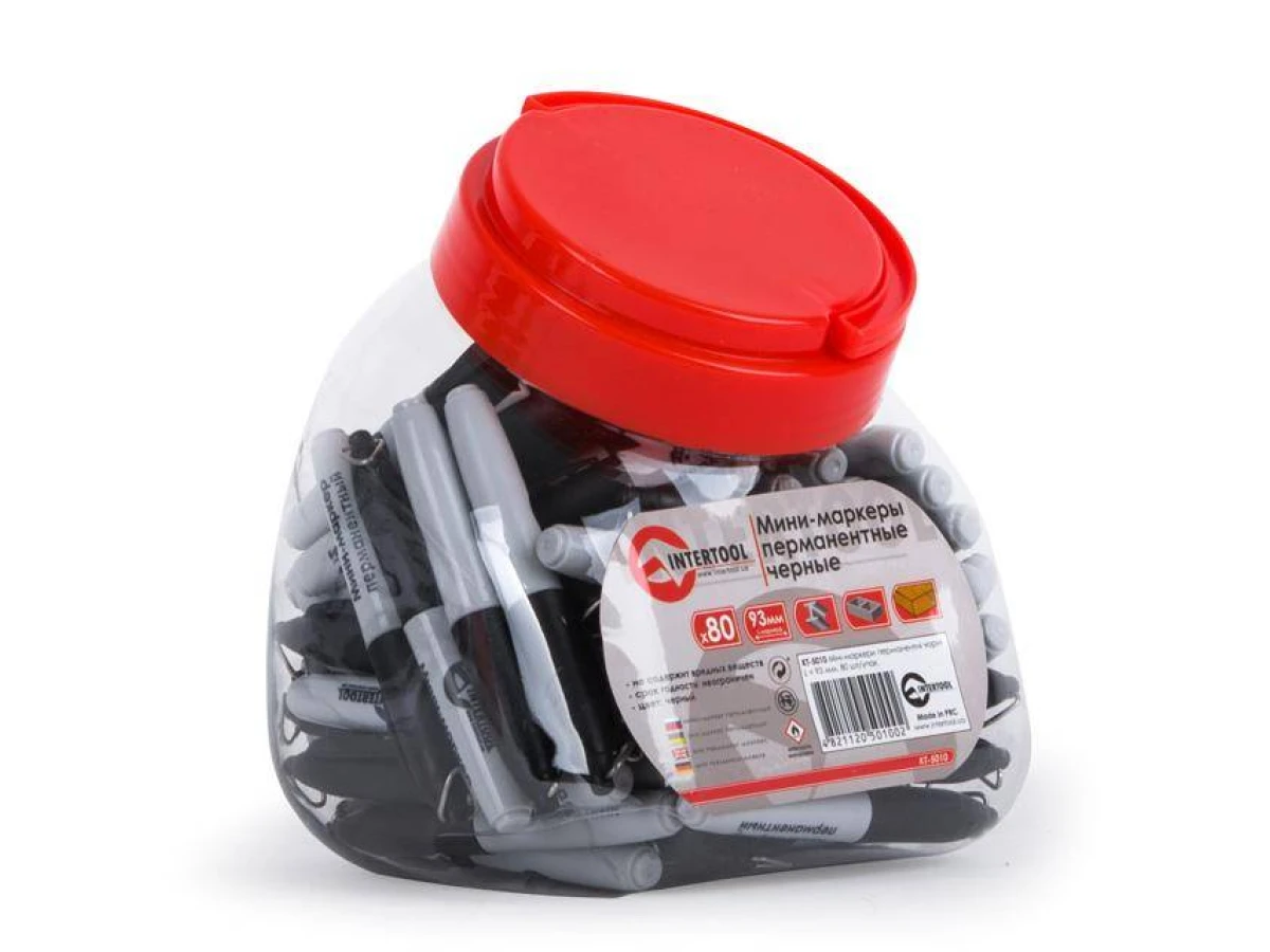 Міні маркер перманентний чорний, L= 93 мм, INTERTOOL KT-5010 