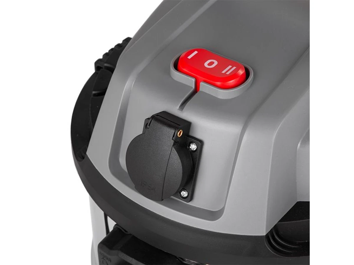 Пилосос будівельний 1.4 кВт, бак 20 л., нержавійна сталь 410, >17кПа, розетка, HEPA фільтр INTERTOOL DT-1025 