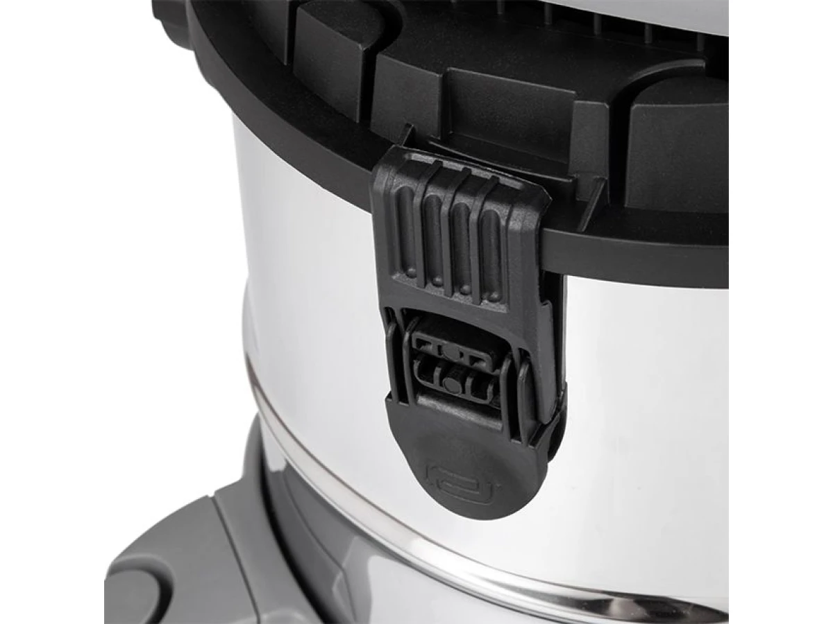 Пилосос будівельний 1.4 кВт, бак 20 л., нержавійна сталь 410, >17кПа, розетка, HEPA фільтр INTERTOOL DT-1025 