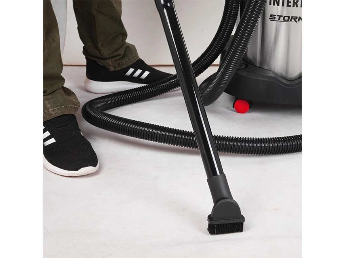 Пилосос будівельний 1.4 кВт 2 Stage, бак 30 л., нержавійна сталь 201, >20кПа, розетка, HEPA фільтр, STORM INTERTOOL WT-1430 