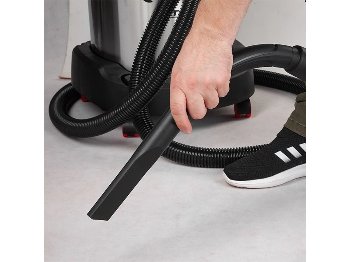 Пилосос будівельний 1.4 кВт 2 Stage, бак 30 л., нержавійна сталь 201, >20кПа, розетка, HEPA фільтр, STORM INTERTOOL WT-1430 