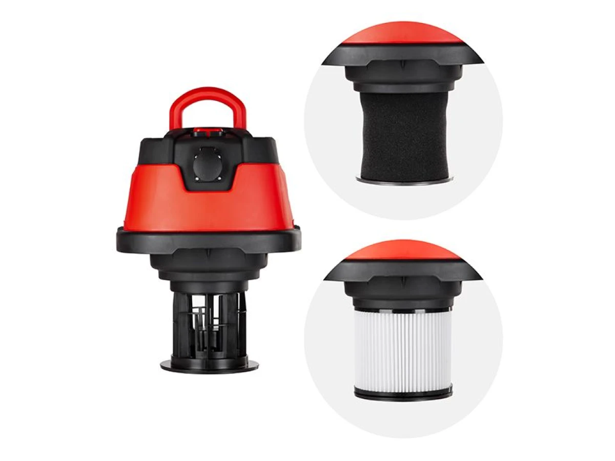 Пилосос будівельний 1.4 кВт 2 Stage, бак 30 л., нержавійна сталь 201, >20кПа, розетка, HEPA фільтр, STORM INTERTOOL WT-1430 