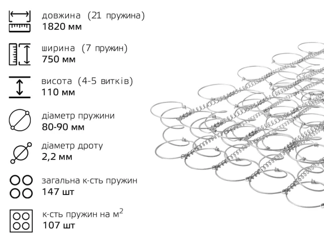 Пруж блок 1820*750*110 