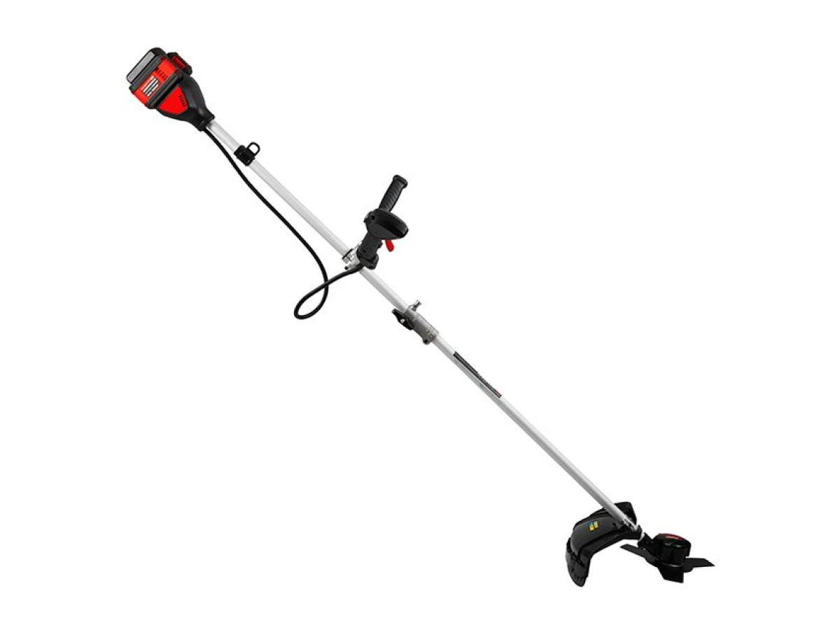 Триммер аккумуляторный с бесщеточным двигателем 40 В (2х20 В), 6000 об/мин, диаметр вращения диска/лески 255/350 мм, катушка + 3-х зуб.нож, без ЗУ АКБ INTERTOOL WT-9213 