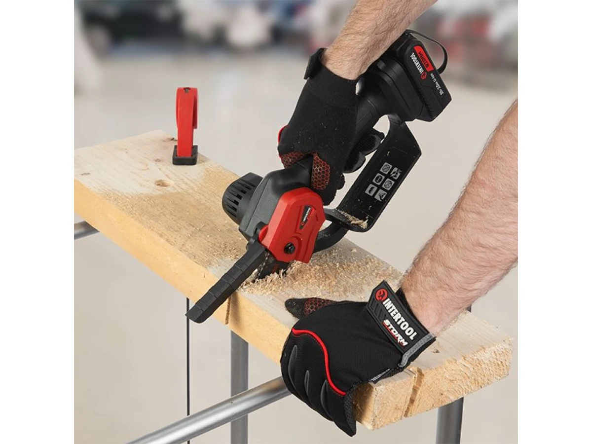 Мини-пила цепная аккумуляторная 20 В, шина 10 см, 4 м/с, без ЗУ и АКБ, STORM INTERTOOL WT-9110 