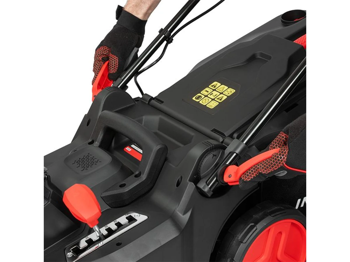 Газонокосилка аккумуляторная с бесщеточным двигателем 40 В (2х20В), 3500об/мин, ширина захвата 370 мм, высота среза 25-75мм, контейнер 40л, без ЗУ АКБ INTERTOOL WT-9216 